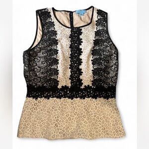 CeCe Black Lace and Beige Dress